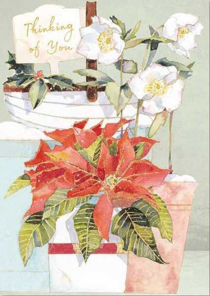 Christmas Card - Thinking Of You - Christmas Blooms