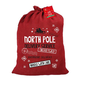 Christmas Gift Sack - Jute North Pole Delivery Service