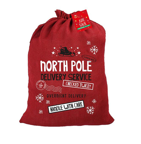 Christmas Gift Sack - Jute North Pole Delivery Service
