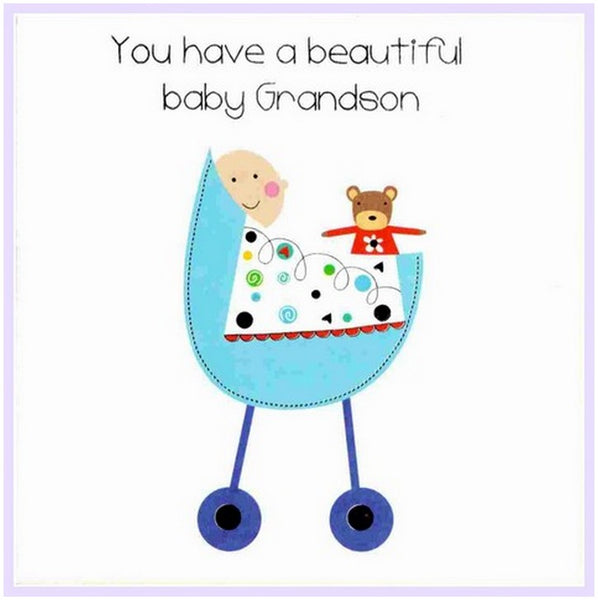 New Baby Grandson Card - Baby Grandson