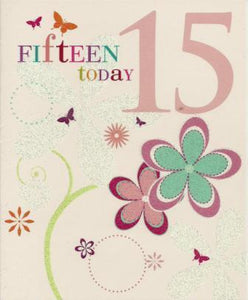 Age 15 - 15th Birthday - Pink Floral