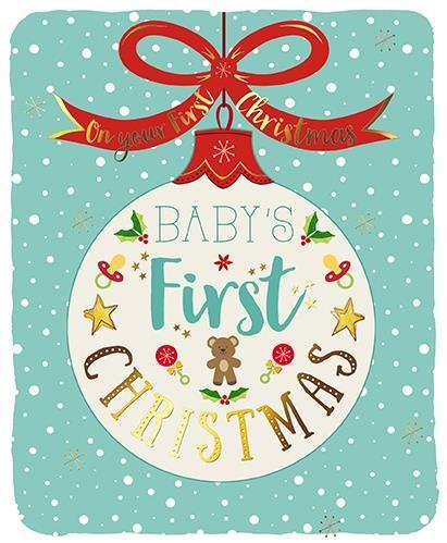 Christmas Card - Baby's 1st Christmas - Bauble