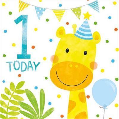 Age 1 - 1st Birthday - Giraffe/Bunting