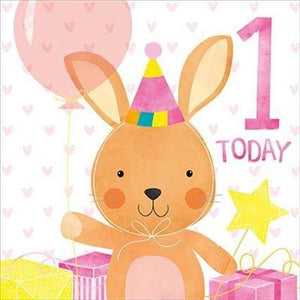 Age 1 - 1st Birthday - Bunny/Balloon