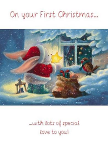 Christmas Card - Baby's 1st Christmas - Bebunni & Star