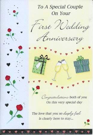 Anniversary Card - 1st Anniversary - Just For You