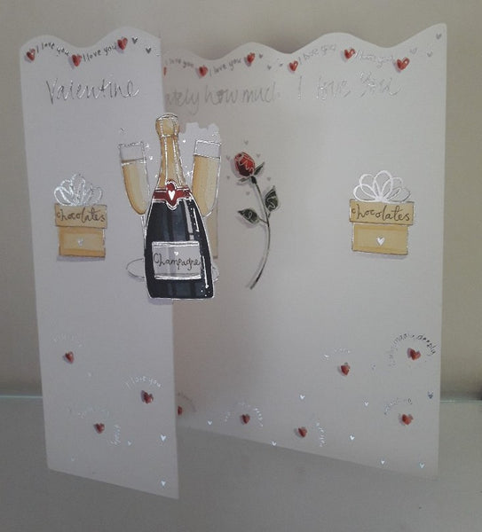 Valentine Card - Valentine Champagne and Chocolates Valentine's Day Cards in France