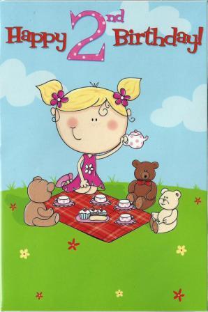 Age 2 - 2nd Birthday - Girl Teddy Bear Picnic