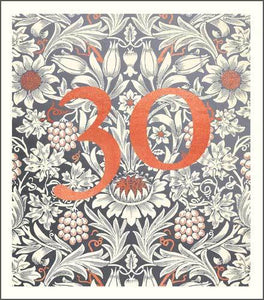 Age 30 - 30th Birthday - William Morris Pattern