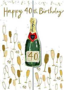 Age 40 - 40th Birthday - Champagne and Glasses
