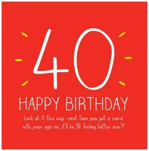 Age 40 - 40th Birthday - Card With Age On It