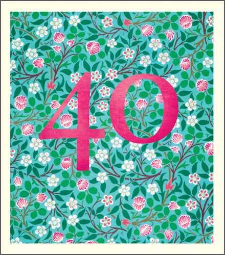 Age 40 - 40th Birthday - William Morris Pattern