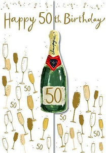 Age 50 - 50th Birthday - Champagne And Glasses