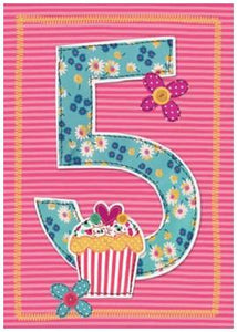 Age 5 - 5th Birthday - Fabric Cupcake