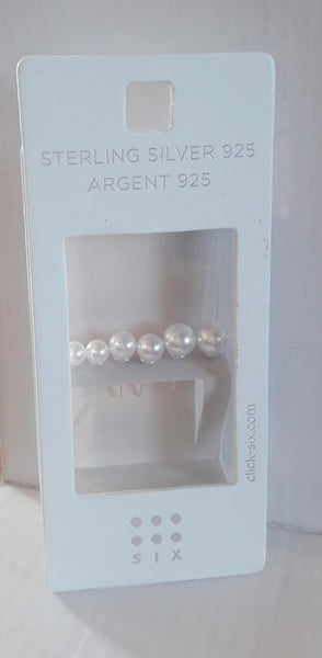 Jewellery - 925 Silver Faux Pearl Stud Earrings - Set of 3 Sizes