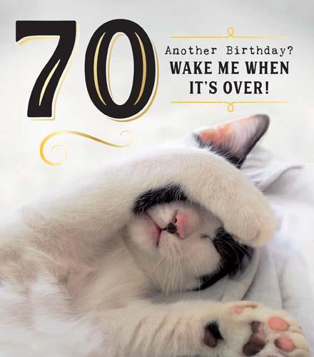 Age 70 - 70th Birthday - Cat Wake Me When It's Over
