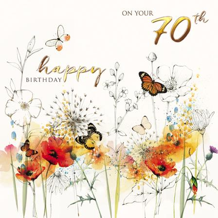 Age 70 - 70th Birthday - Wild Poppies