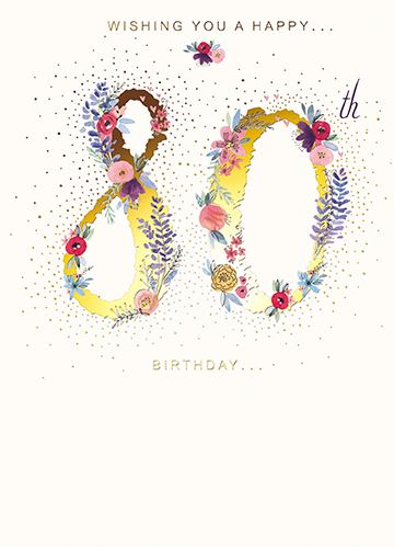 Age 80 - 80th Birthday - Flower Number