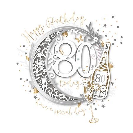 Age 80 - 80th Birthday - A Glass Of Champagne At 80
