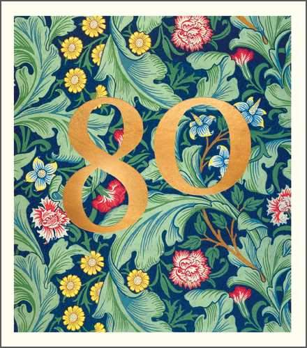 Age 80 - 80th Birthday - William Morris Pattern