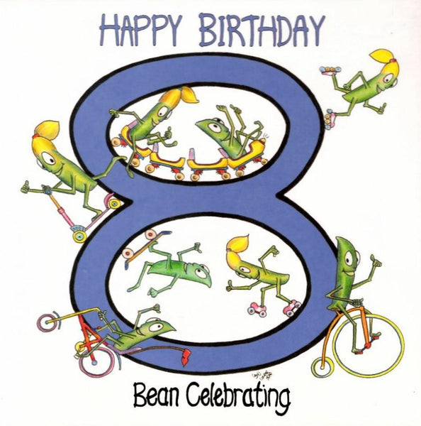 Age 8 - 8th Birthday - Bean Celebrating 8