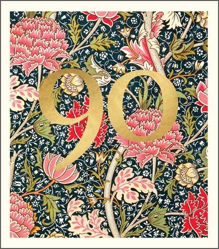 Age 90 - 90th Birthday - William Morris Pattern
