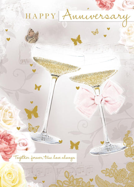 Anniversary Card - Your Anniversary - Champagne/Roses
