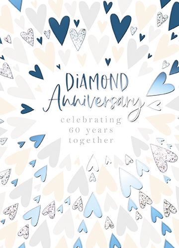 Anniversary Card - Diamond 60th - Hearts