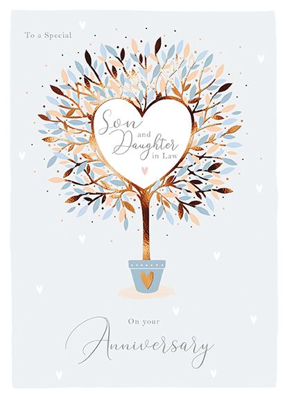 Anniversary Card - Son and Daughter-in-Law - Heart Tree