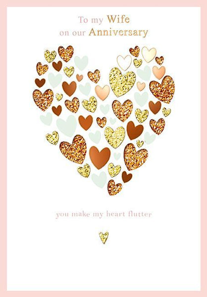Anniversary Card - Wife Anniversary - Heart Flutter
