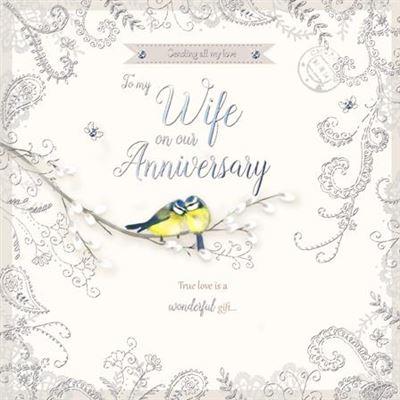 Anniversary Card - Wife Anniversary - Two Blue Tits