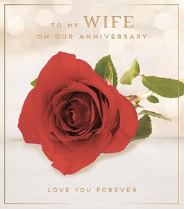 Anniversary Card - Wife Anniversary - Red Rose Anniversary Love Forever