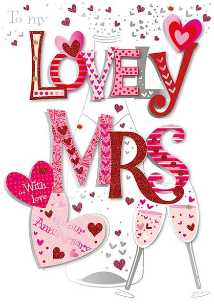 Anniversary Card - Wife Anniversary - Lovely Mrs