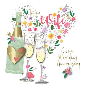 Anniversary Card - Wife Anniversary - Champagne