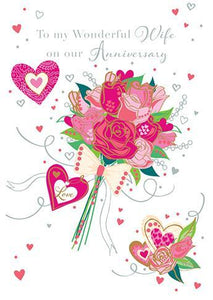 Anniversary Card - Wife Anniversary - Anniversary Bouquet
