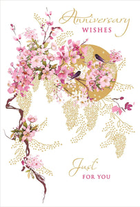 Anniversary Card - Your Anniversary - Cherry Blossom Sun
