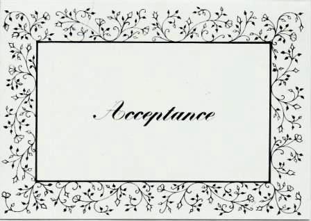 Wedding Acceptance Card - Foliage Border