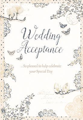 Wedding Acceptance Card - Butterflies