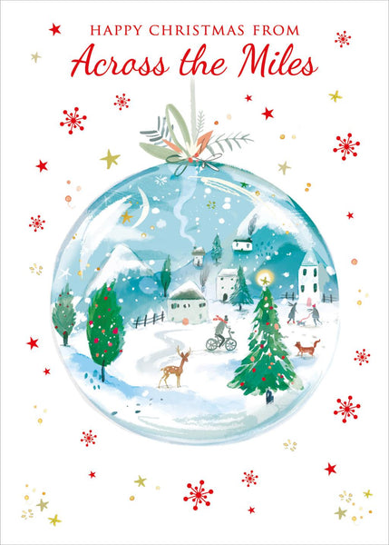 Christmas Card - Across The Miles - Snow Scene Bauble