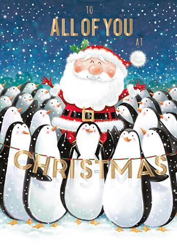 Christmas Card - All Of You - Santa And Friends