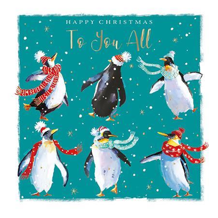 Christmas Card - All Of You - Jolly Penguins