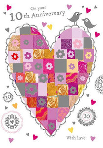 Anniversary Card - 10th Anniversary - Anniversary Heart