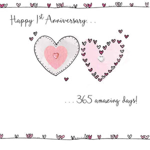 Anniversary Card - 1st Anniversary - Happy 1st Anniversary