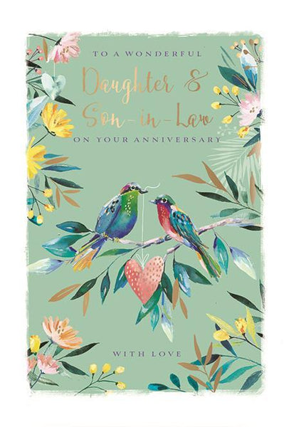 Anniversary Card - Daughter and Son-in-Law Anniversary - Love Birds