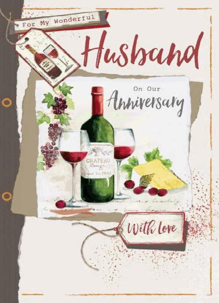 Anniversary Card - Husband Anniversary - Chateau Rouge