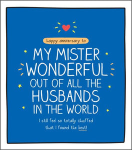Anniversary Card - Husband Anniversary - Mister Wonderful