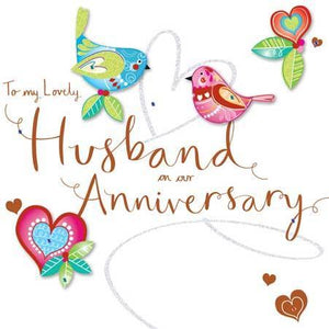 Anniversary Card - Husband Anniversary - Love Birds