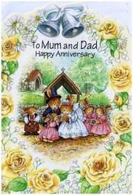 Anniversary Card - Mum & Dad Anniversary - Outside the Church
