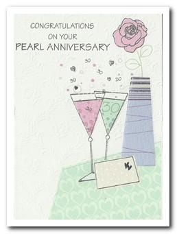 Anniversary Card - 30th Pearl Anniversary - Pearl Anniversary