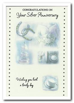 Anniversary Card - 25th Silver Anniversary - Memories